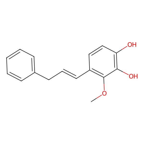2D Structure of 3-Methoxy-4-(3-phenylprop-1-enyl)benzene-1,2-diol