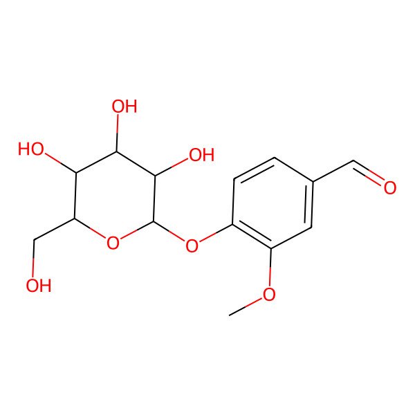 2D Structure of 3-Methoxy-4-[3,4,5-trihydroxy-6-(hydroxymethyl)oxan-2-yl]oxybenzaldehyde