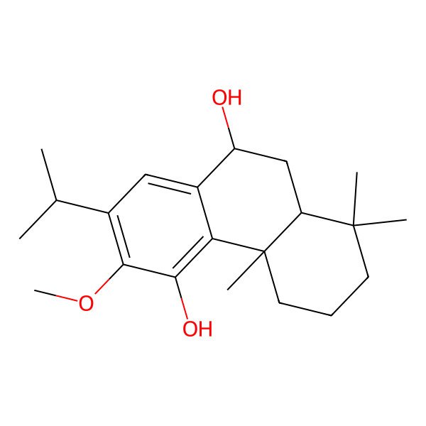 2D Structure of 3-Methoxy-4b,8,8-trimethyl-2-propan-2-yl-5,6,7,8a,9,10-hexahydrophenanthrene-4,10-diol