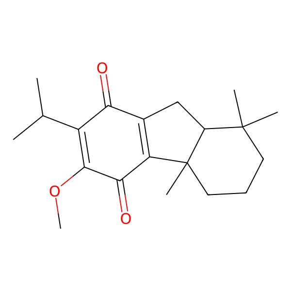 2D Structure of 3-methoxy-4b,8,8-trimethyl-2-propan-2-yl-6,7,8a,9-tetrahydro-5H-fluorene-1,4-dione 2D Structure of 3-methoxy-4b,8,8-trimethyl-2-propan-2-yl-6,7,8a,9-tetrahydro-5H-fluorene-1,4-dione