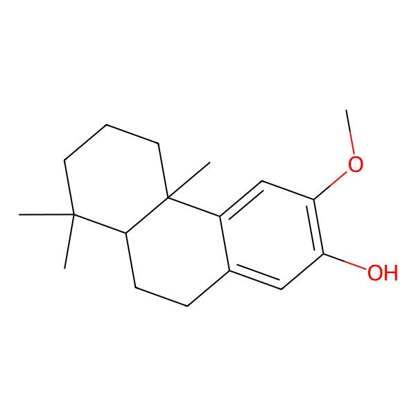2D Structure of 3-Methoxy-4b,8,8-trimethyl-5,6,7,8a,9,10-hexahydrophenanthren-2-ol