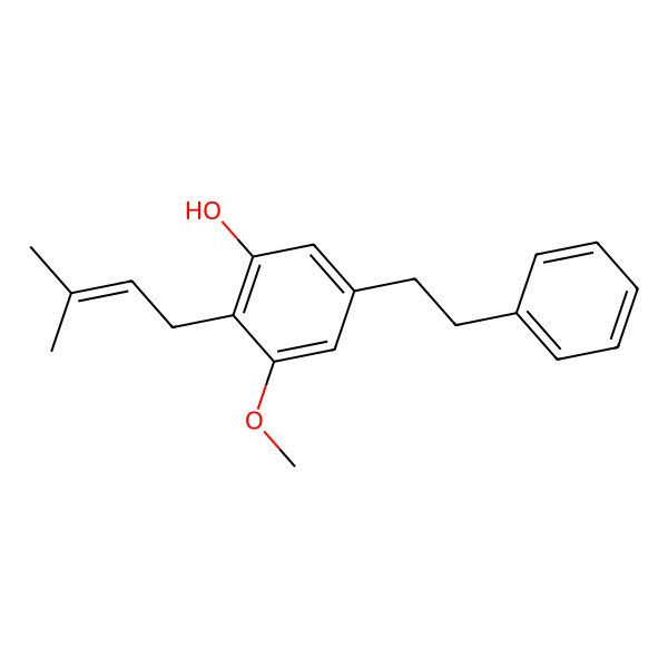 2D Structure of 3-Methoxy-5-(2-phenylethyl)-2-prenylphenol 2D Structure of 3-Methoxy-5-(2-phenylethyl)-2-prenylphenol
