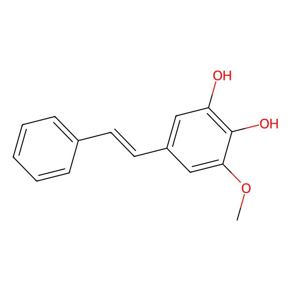 2D Structure of 3-methoxy-5-[(E)-2-phenylethenyl]benzene-1,2-diol