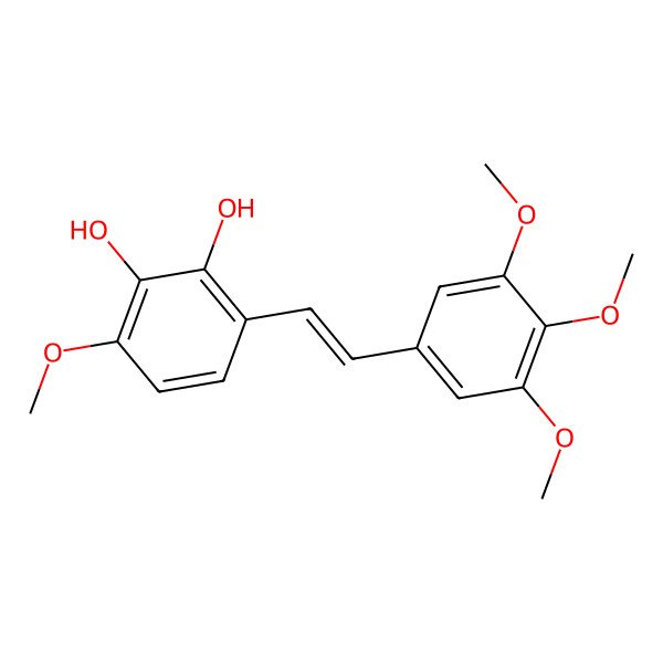 2D Structure of 3-methoxy-6-[(E)-2-(3,4,5-trimethoxyphenyl)ethenyl]benzene-1,2-diol