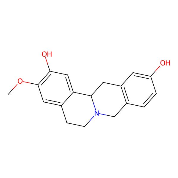 2D Structure of 3-methoxy-6,8,13,13a-tetrahydro-5H-isoquinolino[2,1-b]isoquinoline-2,11-diol