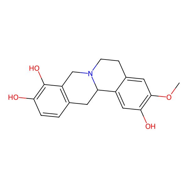 2D Structure of 3-methoxy-6,8,13,13a-tetrahydro-5H-isoquinolino[2,1-b]isoquinoline-2,9,10-triol