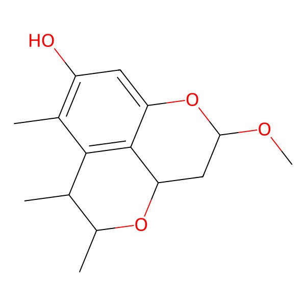 2D Structure of 3-Methoxy-7,8,10-trimethyl-2,6-dioxatricyclo[7.3.1.05,13]trideca-1(13),9,11-trien-11-ol
