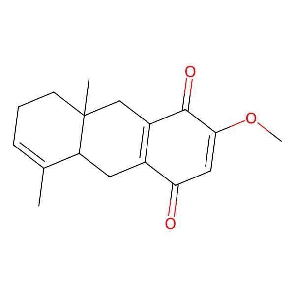 2D Structure of 3-methoxy-8,10a-dimethyl-6,8a,9,10-tetrahydro-5H-anthracene-1,4-dione