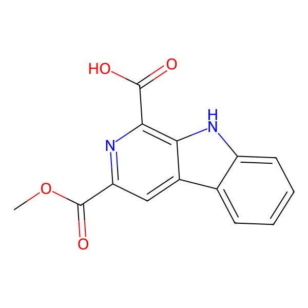2D Structure of 3-methoxycarbonyl-9H-pyrido[3,4-b]indole-1-carboxylic acid