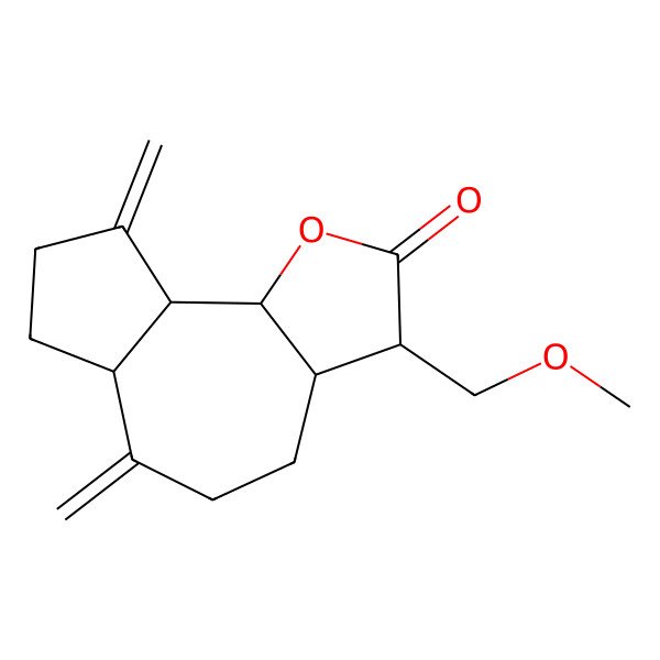 2D Structure of 3-(methoxymethyl)-6,9-dimethylidene-3a,4,5,6a,7,8,9a,9b-octahydro-3H-azuleno[4,5-b]furan-2-one