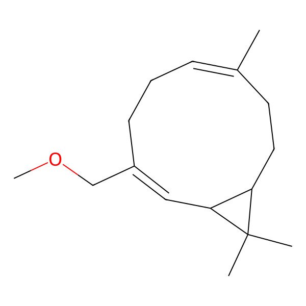 2D Structure of 3-(Methoxymethyl)-7,11,11-trimethylbicyclo[8.1.0]undeca-2,6-diene