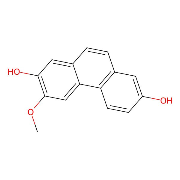 2D Structure of 3-Methoxyphenanthrene-2,7-diol