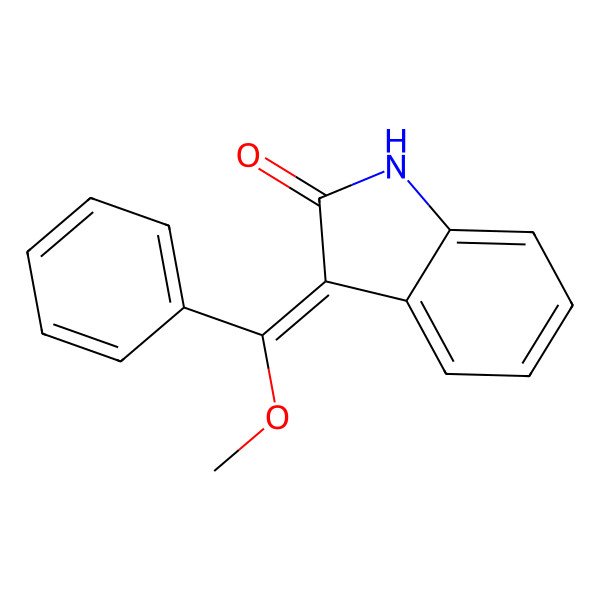 2D Structure of 3-[methoxy(phenyl)methylidene]-1H-indol-2-one