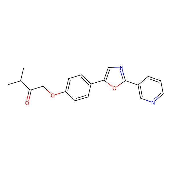 2D Structure of 3-Methyl-1-[4-(2-pyridin-3-yl-1,3-oxazol-5-yl)phenoxy]butan-2-one