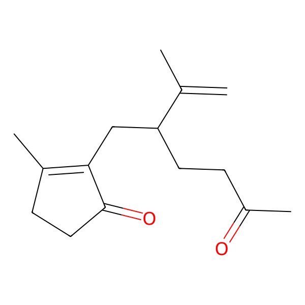 2D Structure of 3-methyl-2-[(2R)-5-oxo-2-prop-1-en-2-ylhexyl]cyclopent-2-en-1-one