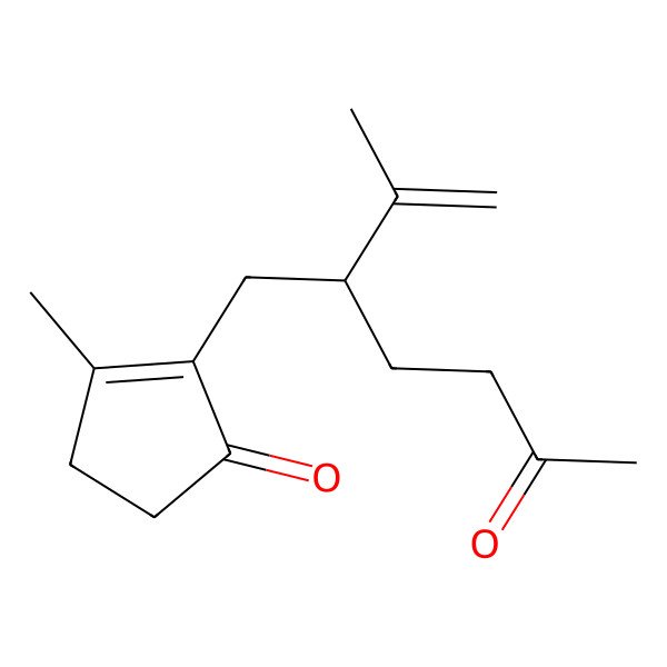 2D Structure of 3-methyl-2-[(2S)-5-oxo-2-prop-1-en-2-ylhexyl]cyclopent-2-en-1-one