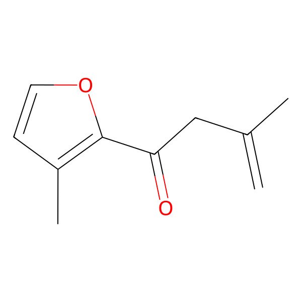 2D Structure of 3-Methyl-2-(3-methylbut-3-enoyl)-furan