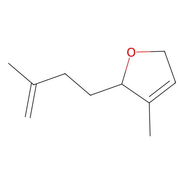 2D Structure of 3-Methyl-2-(3-methylbut-3-enyl)-2,5-dihydrofuran 2D Structure of 3-Methyl-2-(3-methylbut-3-enyl)-2,5-dihydrofuran
