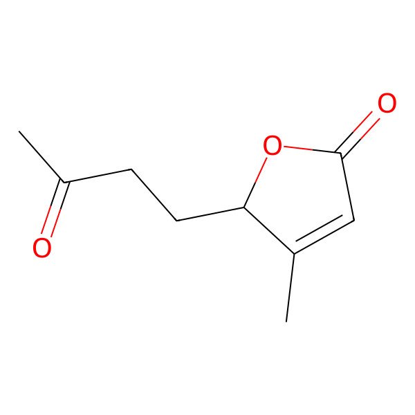 2D Structure of 3-methyl-2-(3-oxobutyl)-2H-furan-5-one