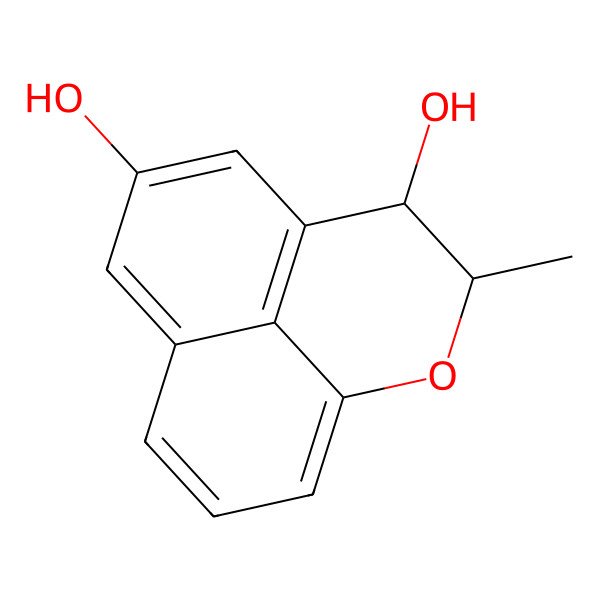 2D Structure of 3-Methyl-2-oxatricyclo[7.3.1.05,13]trideca-1(12),5(13),6,8,10-pentaene-4,7-diol