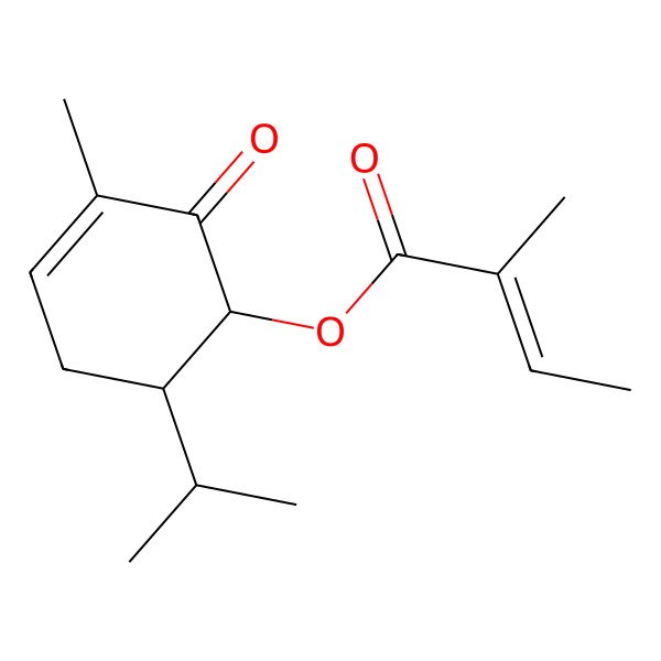 2D Structure of (3-Methyl-2-oxo-6-propan-2-ylcyclohex-3-en-1-yl) 2-methylbut-2-enoate