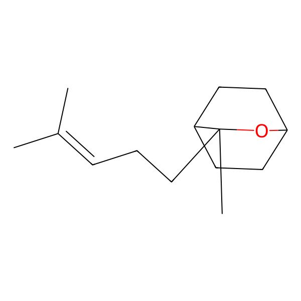 2D Structure of 3-Methyl-3-(4-methylpent-3-enyl)-2-oxabicyclo[2.2.2]octane