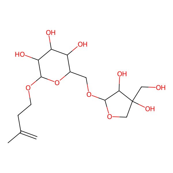 2D Structure of 3-Methyl-3-butenyl apiosyl-(1->6)-glucoside