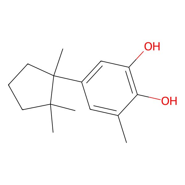 2D Structure of 3-Methyl-5-(1,2,2-trimethylcyclopentyl)benzene-1,2-diol
