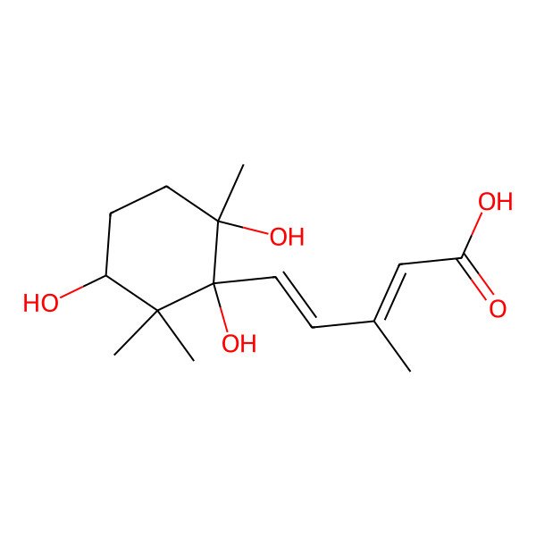2D Structure of 3-Methyl-5-(1,3,6-trihydroxy-2,2,6-trimethylcyclohexyl)penta-2,4-dienoic acid