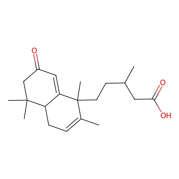 2D Structure of 3-methyl-5-[(1R)-1,2,5,5-tetramethyl-7-oxo-4a,6-dihydro-4H-naphthalen-1-yl]pentanoic acid