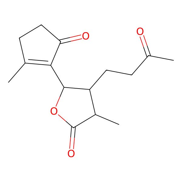 2D Structure of 3-Methyl-5-(2-methyl-5-oxocyclopenten-1-yl)-4-(3-oxobutyl)oxolan-2-one