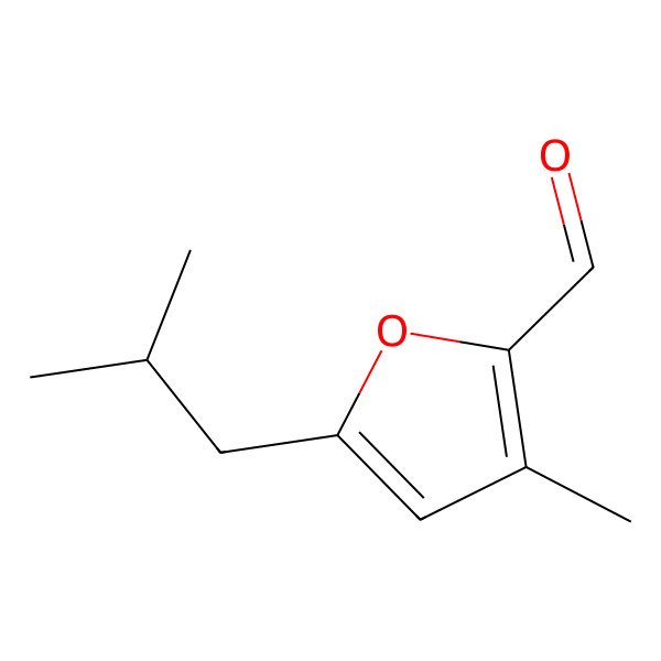 2D Structure of 3-Methyl-5-(2-methylpropyl)furan-2-carbaldehyde