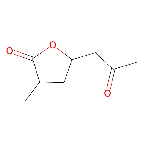 2D Structure of 3-Methyl-5-(2-oxopropyl)dihydrofuran-2(3h)-one
