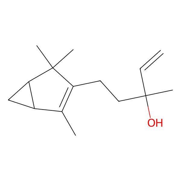 2D Structure of 3-Methyl-5-(2,4,4-trimethylbicyclo[3.1.0]hex-2-en-3-yl)pent-1-en-3-ol