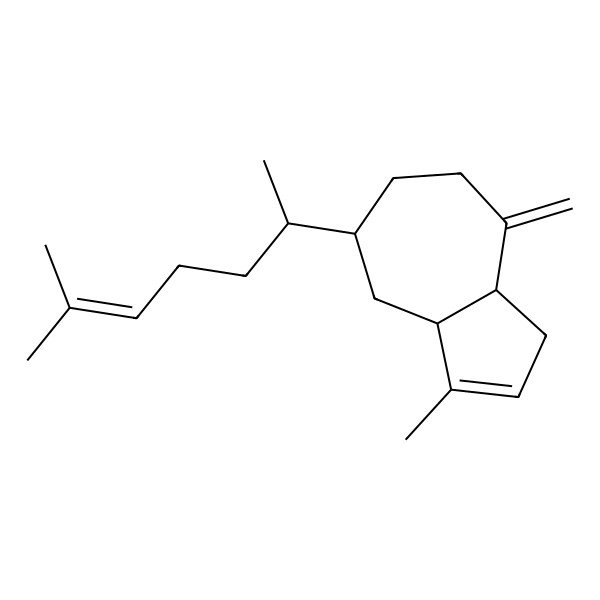 2D Structure of 3-methyl-5-(6-methylhept-5-en-2-yl)-8-methylidene-3a,4,5,6,7,8a-hexahydro-1H-azulene