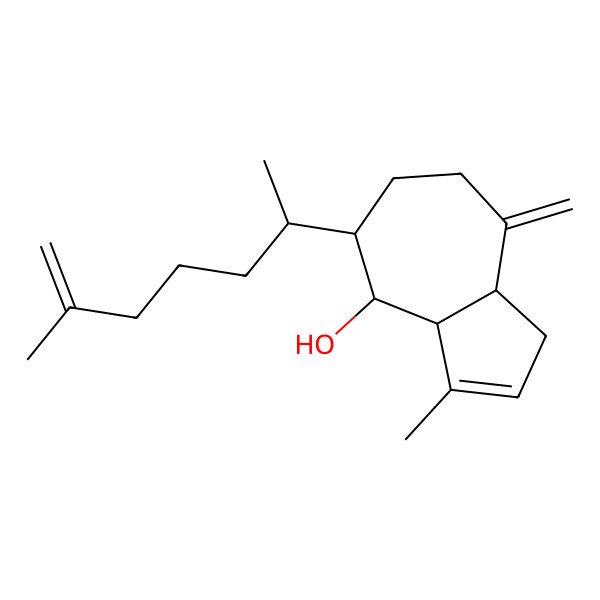 2D Structure of 3-methyl-5-(6-methylhept-6-en-2-yl)-8-methylidene-3a,4,5,6,7,8a-hexahydro-1H-azulen-4-ol
