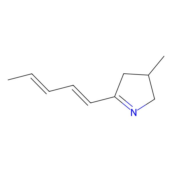 2D Structure of 3-methyl-5-penta-1,3-dienyl-3,4-dihydro-2H-pyrrole