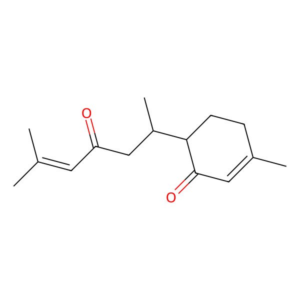 2D Structure of 3-Methyl-6-(6-methyl-4-oxohept-5-en-2-yl)cyclohex-2-en-1-one