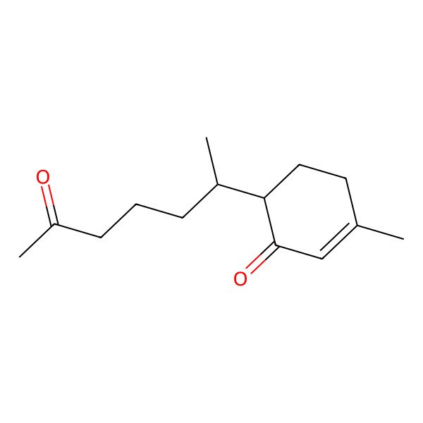 2D Structure of 3-Methyl-6-(6-oxoheptan-2-yl)cyclohex-2-en-1-one