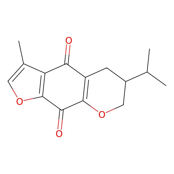 2D Structure of 3-methyl-6-propan-2-yl-6,7-dihydro-5H-furo[3,2-g]chromene-4,9-dione