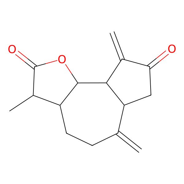2D Structure of 3-Methyl-6,9-dimethylidene-3,3a,4,5,6a,7,9a,9b-octahydroazuleno[4,5-b]furan-2,8-dione