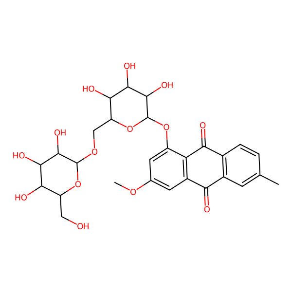 2D Structure of 3-methyl xanthopurpurin 6-O-methyl ether 8-O-beta-D-gentiobioside