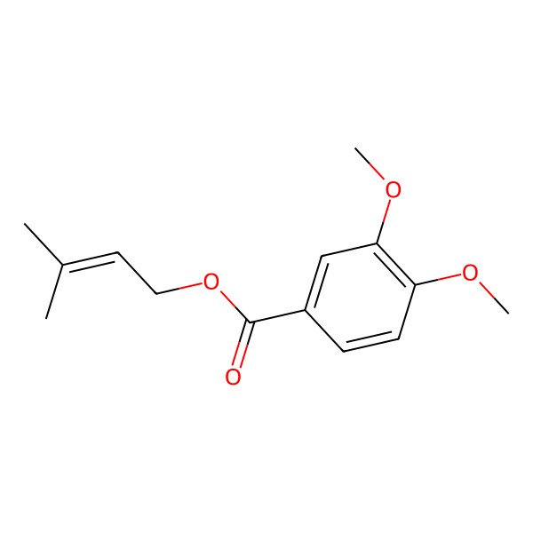 2D Structure of 3-Methylbut-2-en-1-yl 3,4-dimethoxybenzoate 2D Structure of 3-Methylbut-2-en-1-yl 3,4-dimethoxybenzoate