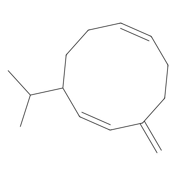 2D Structure of 3-Methylidene-10-propan-2-ylcyclodeca-1,6-diene 2D Structure of 3-Methylidene-10-propan-2-ylcyclodeca-1,6-diene