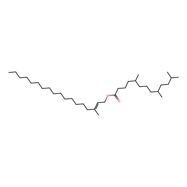 2D Structure of 3-methyloctadec-2-enyl (5R,9S)-5,9,12-trimethyltridecanoate