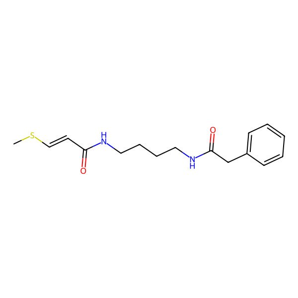 2D Structure of 3-methylsulfanyl-N-[4-[(2-phenylacetyl)amino]butyl]prop-2-enamide