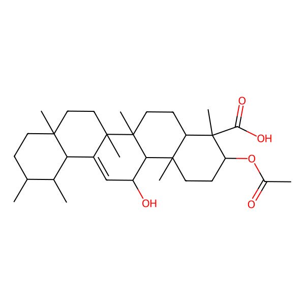 2D Structure of 3-O-acetyl-11-hydroxy-beta-boswellic acid