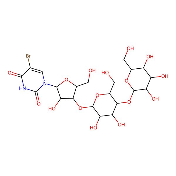 2D Structure of 3'-O-(beta-D-galactopyranosyl-(1-->4)-beta-D-galactopyranosyl)-5-bromouridine