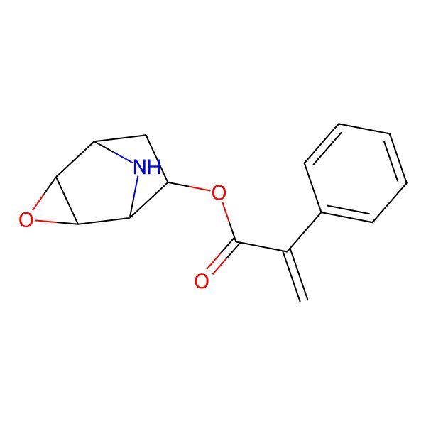 2D Structure of 3-Oxa-8-azatricyclo[3.2.1.02,4]octan-6-yl 2-phenylprop-2-enoate