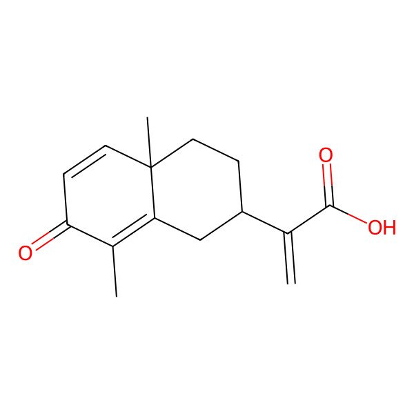 2D Structure of 3-Oxo-1,4,11(13)-eudesmatrien-12-oic acid